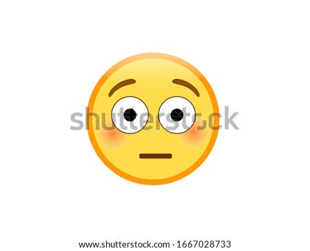 Vector illustration of Flushed Face emoji
