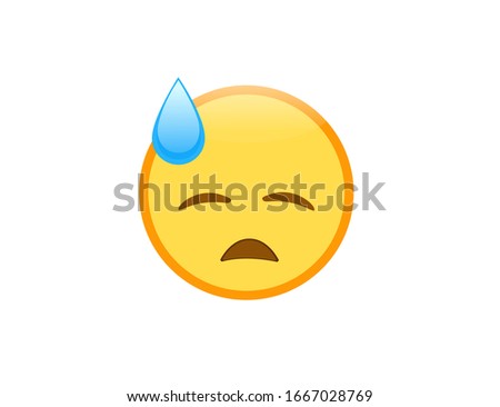 Vector illustration of Downcast Face with Sweat emoji