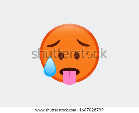 Vector illustration of Hot Face emoji