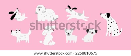 Cute cartoon dog vector print in flat style. My pet