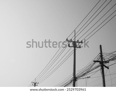 Similar – Image, Stock Photo Construction network over old building, renovate