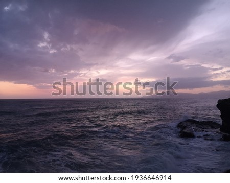 Seascape in Sestri Levante at sunset, Italy 