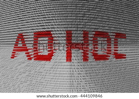 AD HOC in the form of binary code, 3D illustration 商業照片 © 