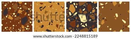 Collection of seamless patterns, terrazzo background set, the repeating texture of a classic Italian Venetian style floor made of natural stone, granite, quartz, marble, glass and concrete. Сток-фото © 