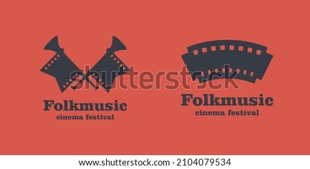 folk music film logo design vector illustration