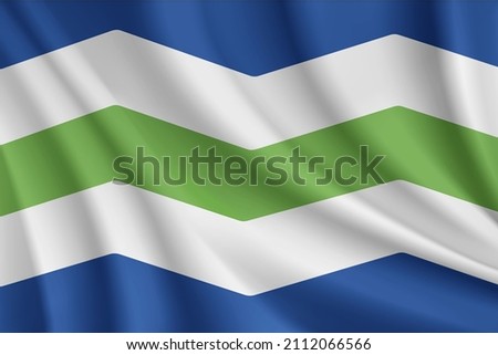 Flag of Burlington, Vermont, USA. Realistic waving flag of Burlington vector background.