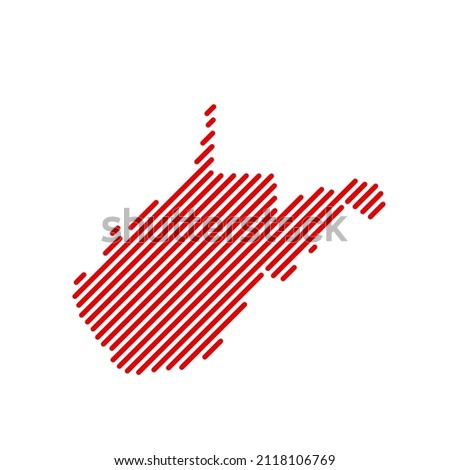West Virginia tech digital logo vector icon. West Virginia map outline.
