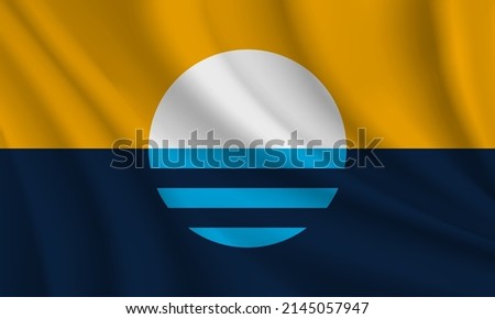 People flag of Milwaukee, Wisconsin, USA. Realistic waving flag of Milwaukee vector background.