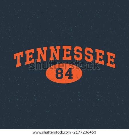 Retro college varsity typography Tennessee slogan print, vector illustration, for t-shirt graphic.