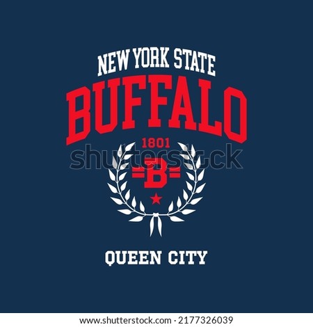 Retro college font typography Buffalo slogan print for tee - t shirt and sweatshirt - hoodie