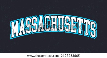 T-shirt stamp graphic, Sport wear typography emblem Massachusetts vintage tee print, athletic apparel design shirt graphic print. vector