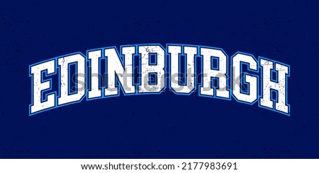 T-shirt stamp graphic, Scotland Sport wear typography emblem Edinburgh vintage tee print, athletic apparel design shirt graphic print. vector