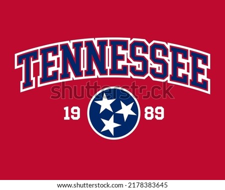 T-shirt stamp graphic, Sport wear typography emblem Tennessee vintage tee print, athletic apparel design shirt graphic print