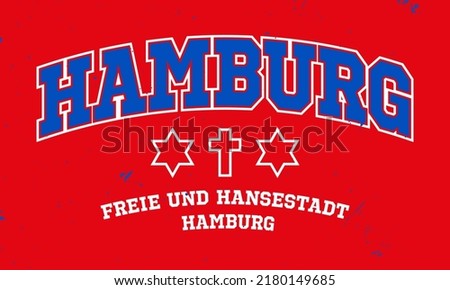 T-shirt stamp graphic, Germany Sport wear typography emblem Hamburg vintage tee print, athletic apparel design shirt graphic print