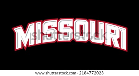 T-shirt stamp graphic, Sport wear lettering Missouri tee print, athletic apparel design shirt graphic print