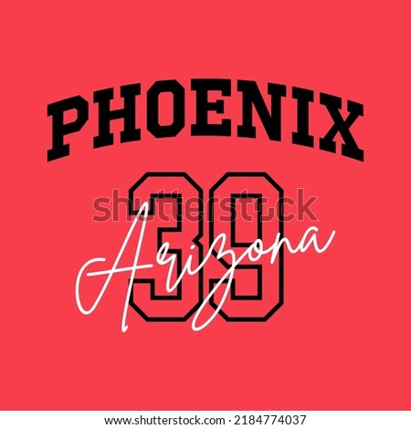 T-shirt stamp graphic, Arizona Sport wear typography emblem Phoenix vintage tee print, athletic apparel design shirt graphic print