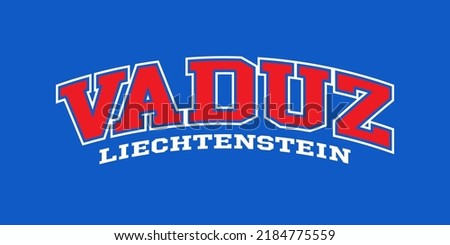 T-shirt stamp graphic, Sport wear typography emblem Vaduz vintage tee print, athletic apparel design shirt graphic print