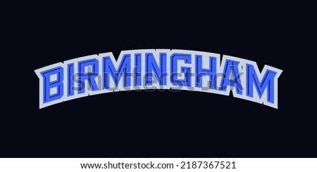 T-shirt stamp logo, UK Sport wear lettering Birmingham tee print, athletic apparel design shirt graphic print