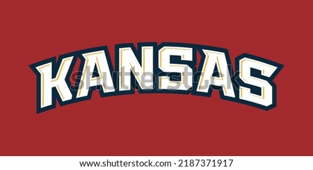 T-shirt stamp logo, Sport wear lettering Kansas tee print, athletic apparel design shirt graphic print