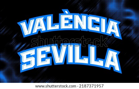 T-shirt stamp logo, Spain Sport wear lettering Valencia, Sevilla tee print, athletic apparel design shirt graphic print