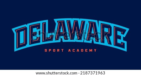 T-shirt stamp logo, Sport wear lettering Delaware tee print, athletic apparel design shirt graphic print