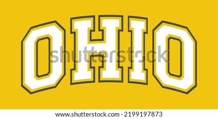 T-shirt stamp graphic, University wear typography emblem Ohio vintage tee print, athletic apparel design shirt graphic print