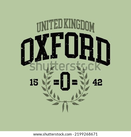 T-shirt stamp graphic, Sport wear typography emblem Oxford, England vintage tee print, athletic apparel design shirt graphic print