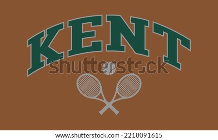 T-shirt stamp graphic, college wear emblem Kent vintage tee print, athletic apparel design shirt graphic print