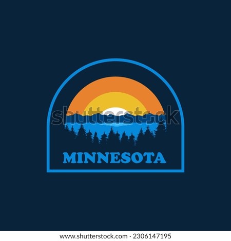 Minnesota lake vintage logo vector concept, icon, element, and template for company. Travel, explore, adventure logo.
