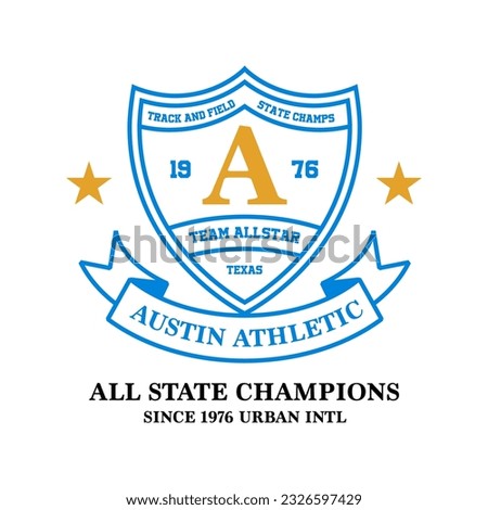 T-shirt stamp graphic Austin Texas Athletic club wear typography emblem vintage tee print, athletic apparel design shirt graphic print