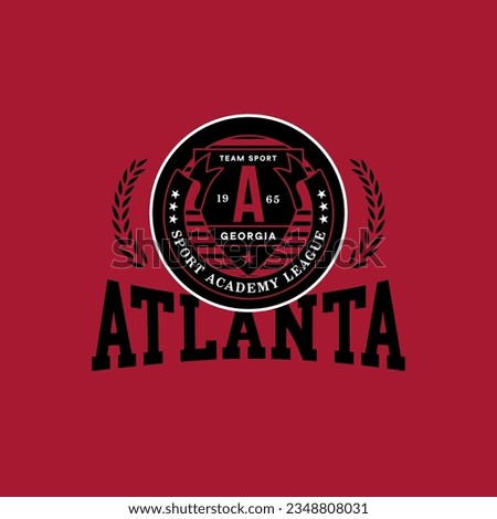 Atlanta, Georgia design for t-shirt. Football tee shirt print. Typography graphics for sportswear and apparel. Vector illustration.