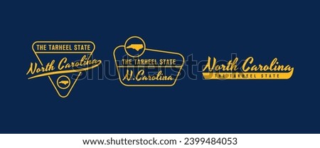 North Carolina - The Tar heel State. North Carolina state logo, label, poster. Vintage poster. Print for T-shirt, typography. Vector illustration