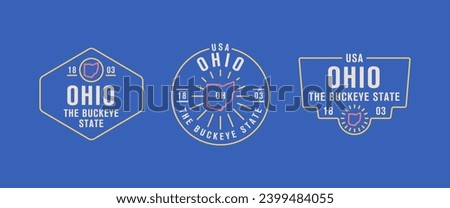 Ohio - The Buckeye State. Ohio state logo, label, poster. Vintage poster. Print for T-shirt, typography. Vector illustration