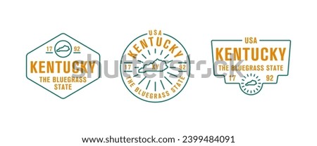 Kentucky - The Bluegrass State. Kentucky state logo, label, poster. Vintage poster. Print for T-shirt, typography. Vector illustration