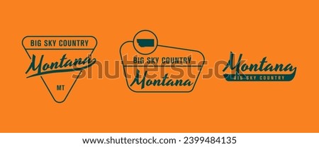 Montana - Big Sky Country. Montana state logo, label, poster. Vintage poster. Print for T-shirt, typography. Vector illustration