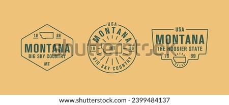 Montana - Big Sky Country. Montana state logo, label, poster. Vintage poster. Print for T-shirt, typography. Vector illustration