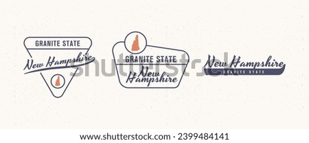 New Hampshire - Granite State. New Hampshire state logo, label, poster. Vintage poster. Print for T-shirt, typography. Vector illustration