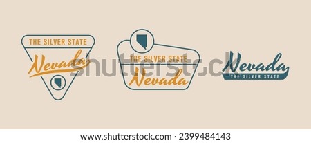 Nevada - The Silver State. Nevada state logo, label, poster. Vintage poster. Print for T-shirt, typography. Vector illustration