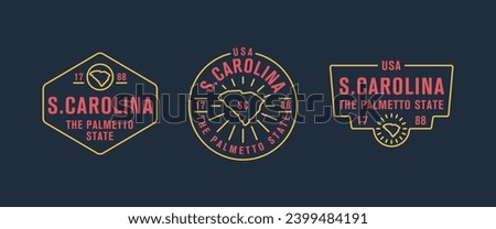 South Carolina - The Palmetto State. South Carolina state logo, label, poster. Vintage poster. Print for T-shirt, typography. Vector illustration