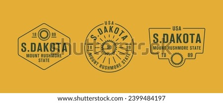 South Dakota - Mount Rushmore State. South Dakota state logo, label, poster. Vintage poster. Print for T-shirt, typography. Vector illustration