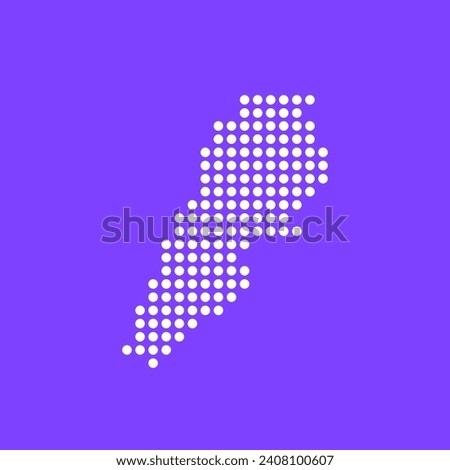 Vector square pixel dotted map of Lebanon isolated on background.