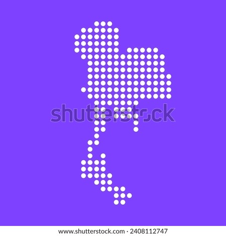 Vector square pixel dotted map of Thailand isolated on background.