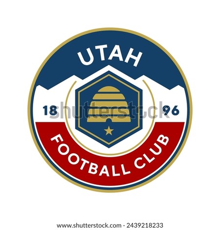 Utah football logo, USA. Elegant soccer logo. Elegant Modern Soccer Football Badge logo designs, Soccer Emblem logo template vector illustration