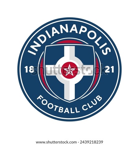 Indianapolis football logo, USA. Elegant soccer logo. Elegant Modern Soccer Football Badge logo designs, Soccer Emblem logo template vector illustration