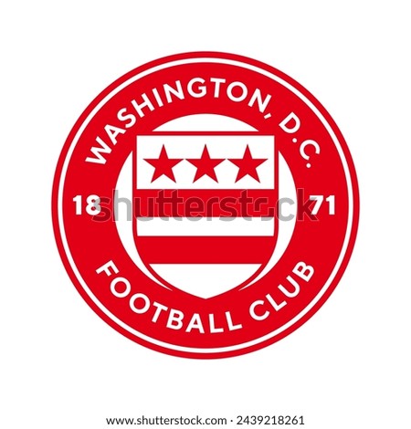 Washington D.C. football logo, USA. Elegant soccer logo. Elegant Modern Soccer Football Badge logo designs, Soccer Emblem logo template vector illustration