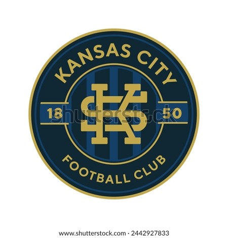 Kansas City football logo, USA. Elegant soccer logo. Elegant Modern Soccer Football Badge logo designs, Soccer Emblem logo template vector illustration