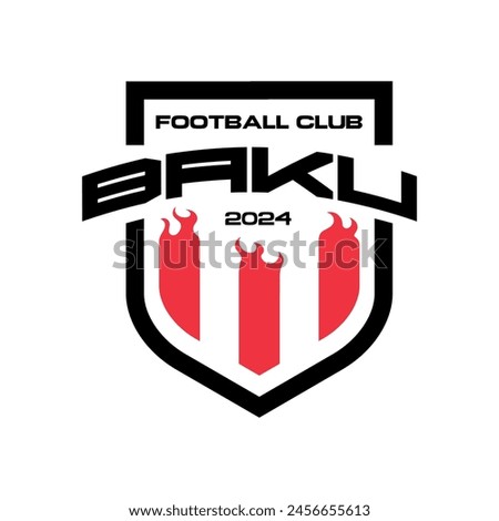 Football or soccer team Baku, Azerbaijan logo. Vector Illustration