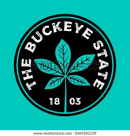 Emblem vintage sticker patch logo illustration of Ohio. The Buckeye State