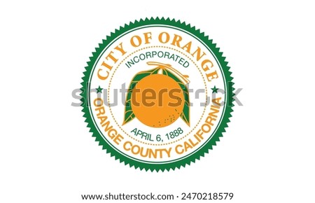 Flag city of Orange City, California, USA. 