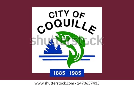 Flag city of Coquille, Oregon, USA. 